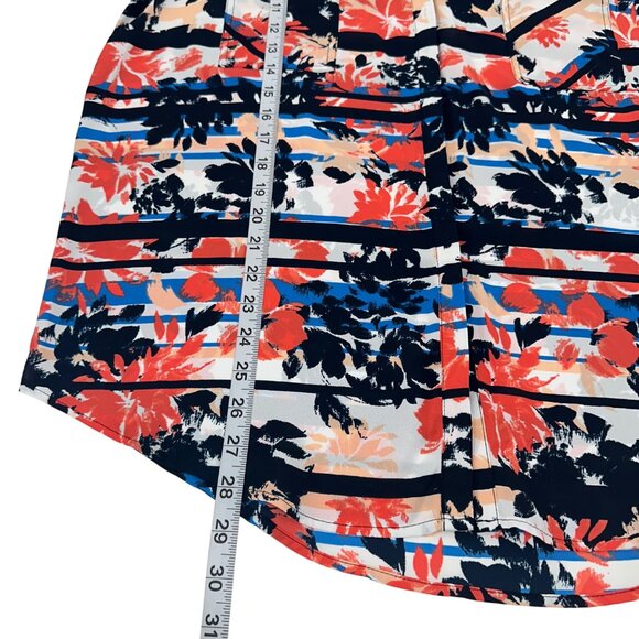 Simply Styled Womens Multicolored Button Down Top Blouse XL Long Roll Tap Sleeve - Picture 4 of 16